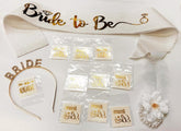 Nessiworld Gold Color Bride Party Crown Sash Tattoo Bracelet Set Full 13 Pieces